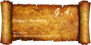Gagyi Aranka névjegykártya
